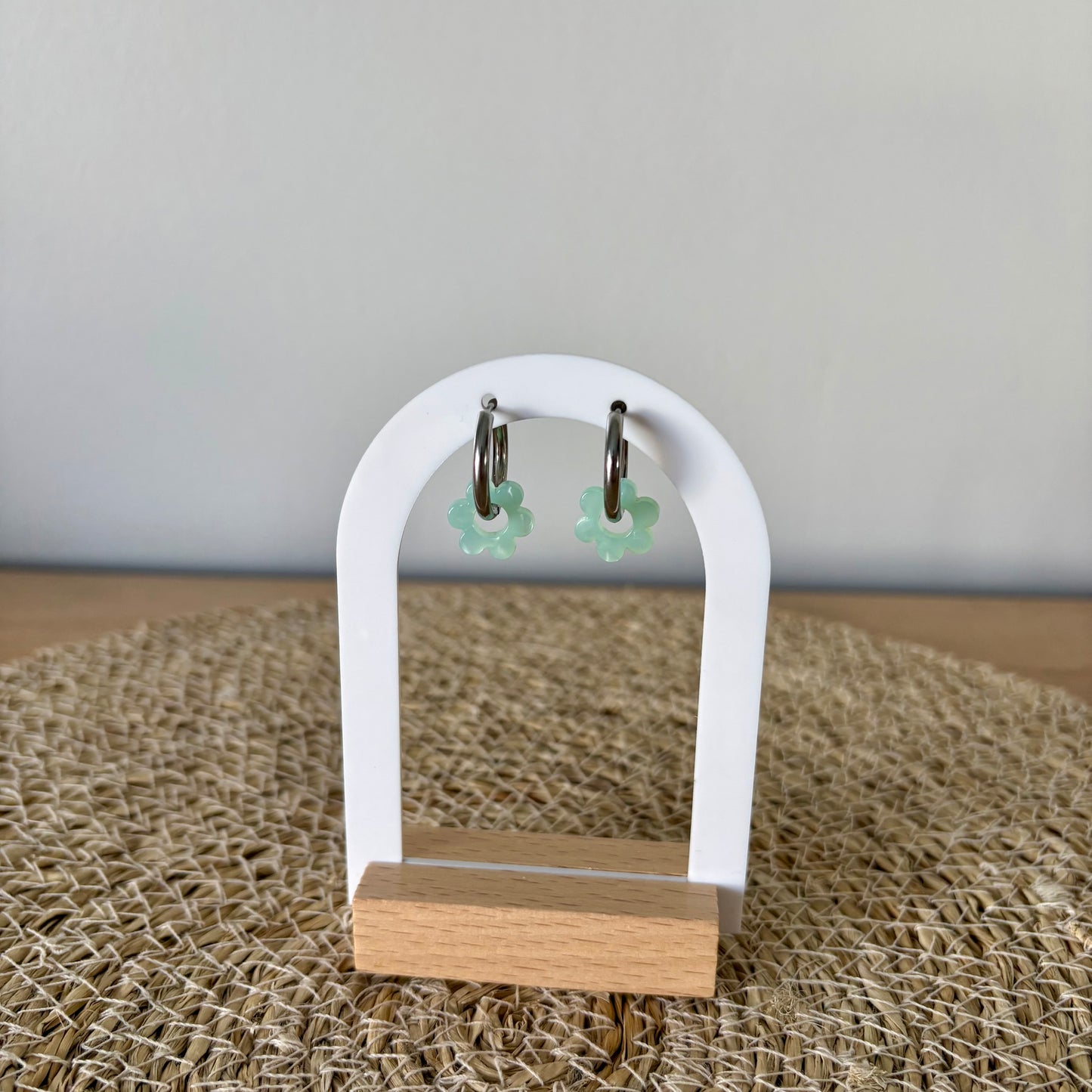 Boucles d’oreilles Minis Pivoines - Turquoises