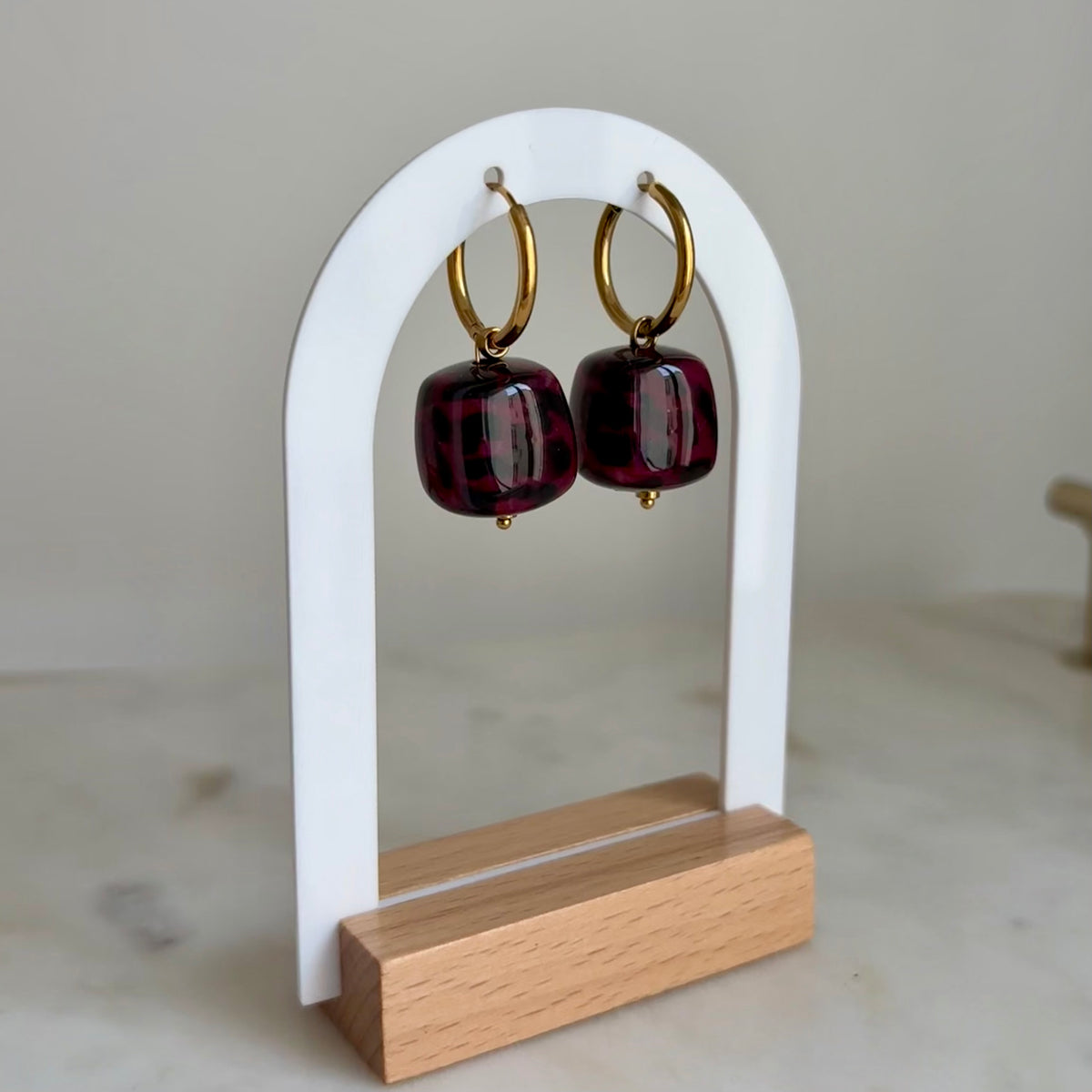 Boucles d’oreilles Pia - Léopard violet
