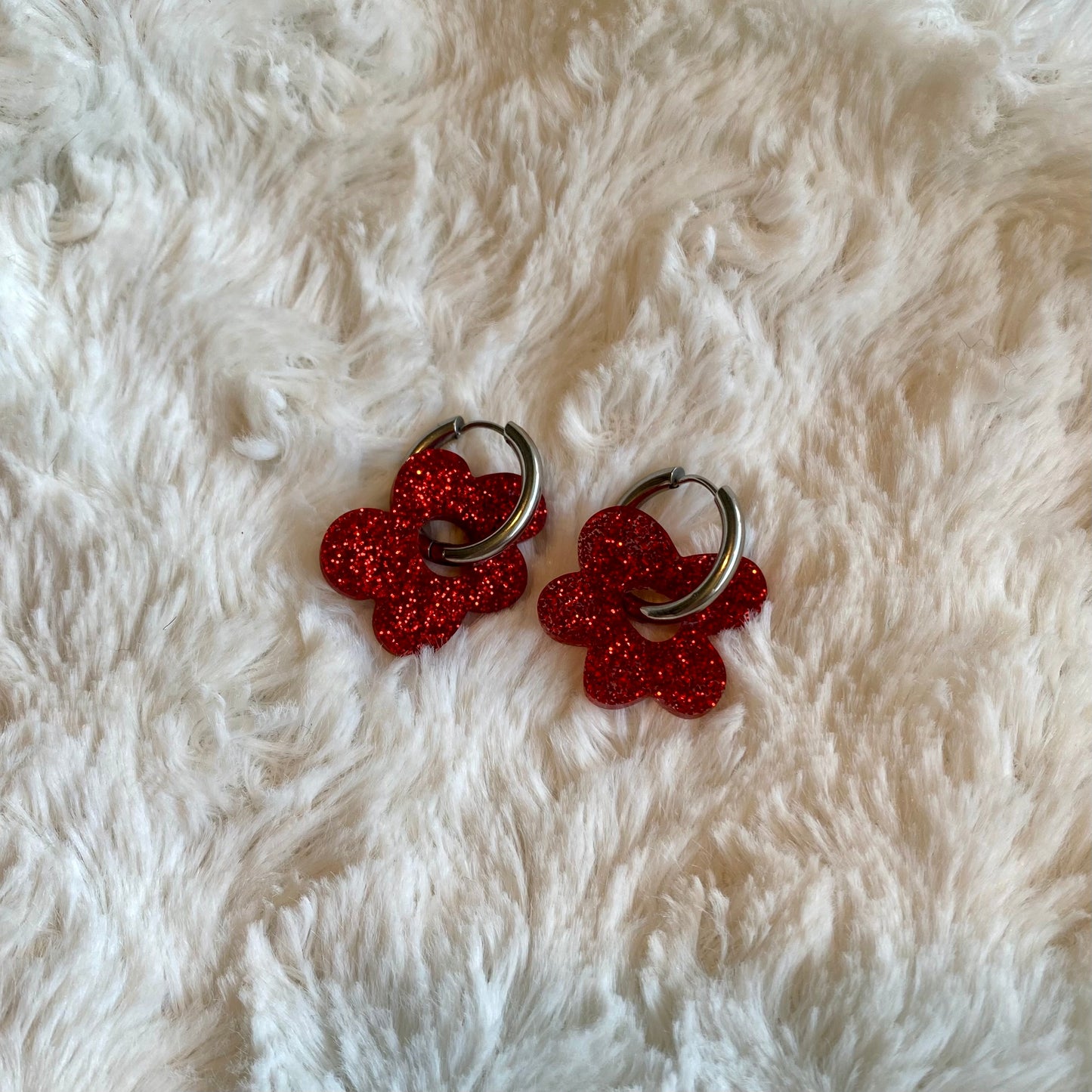 Boucles d’oreilles Azalée - Rouge