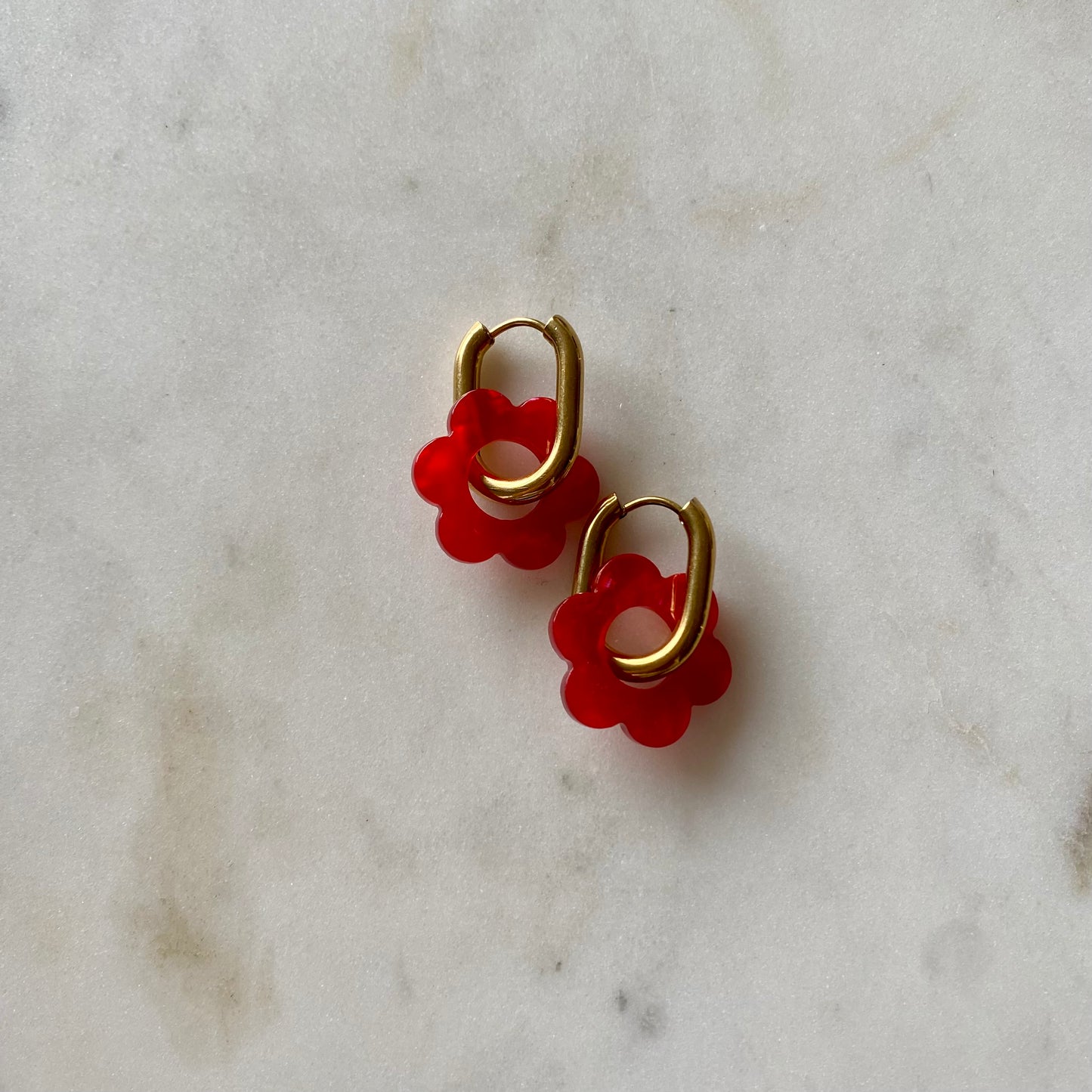 Boucles d’oreilles Pivoine - Rouges