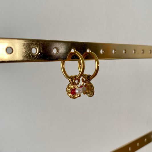 Boucles d’oreilles - Perles rouges