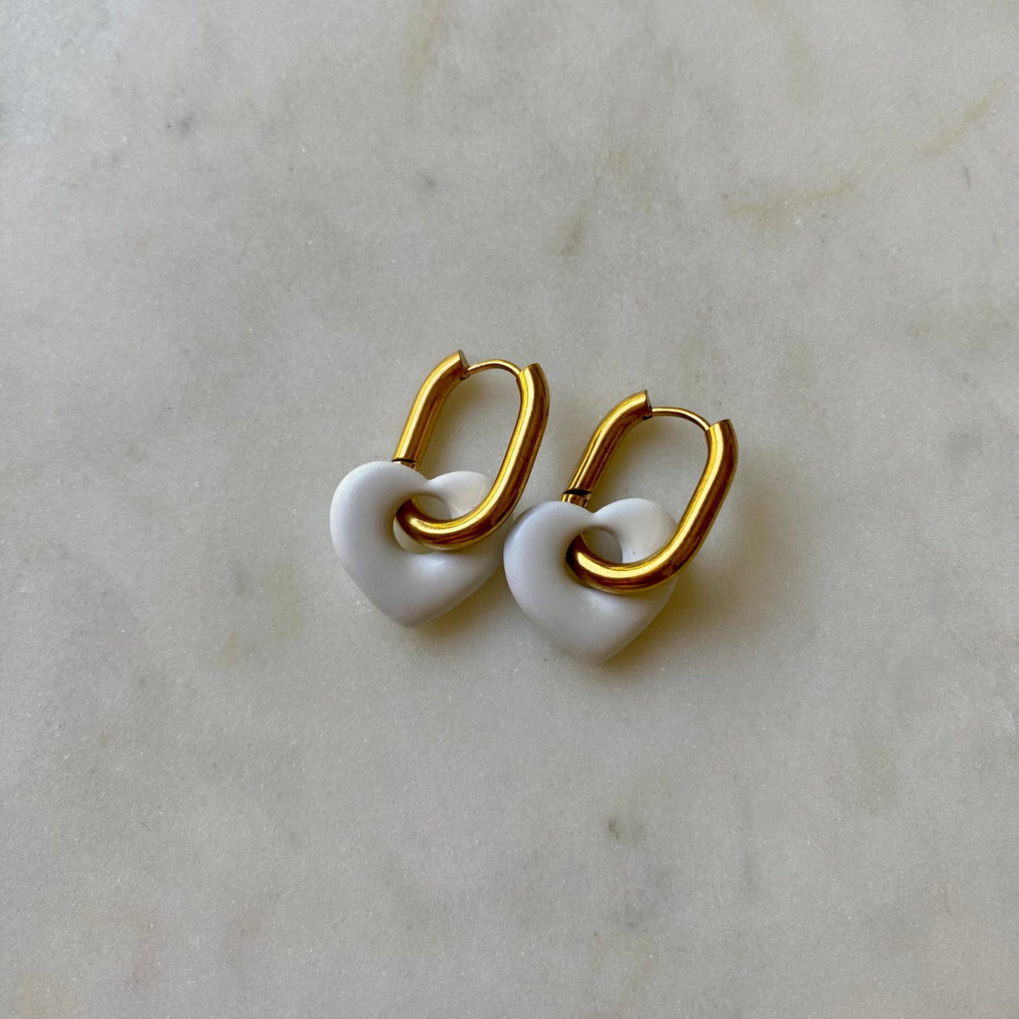 Boucles d’oreilles Cœur - Blanc