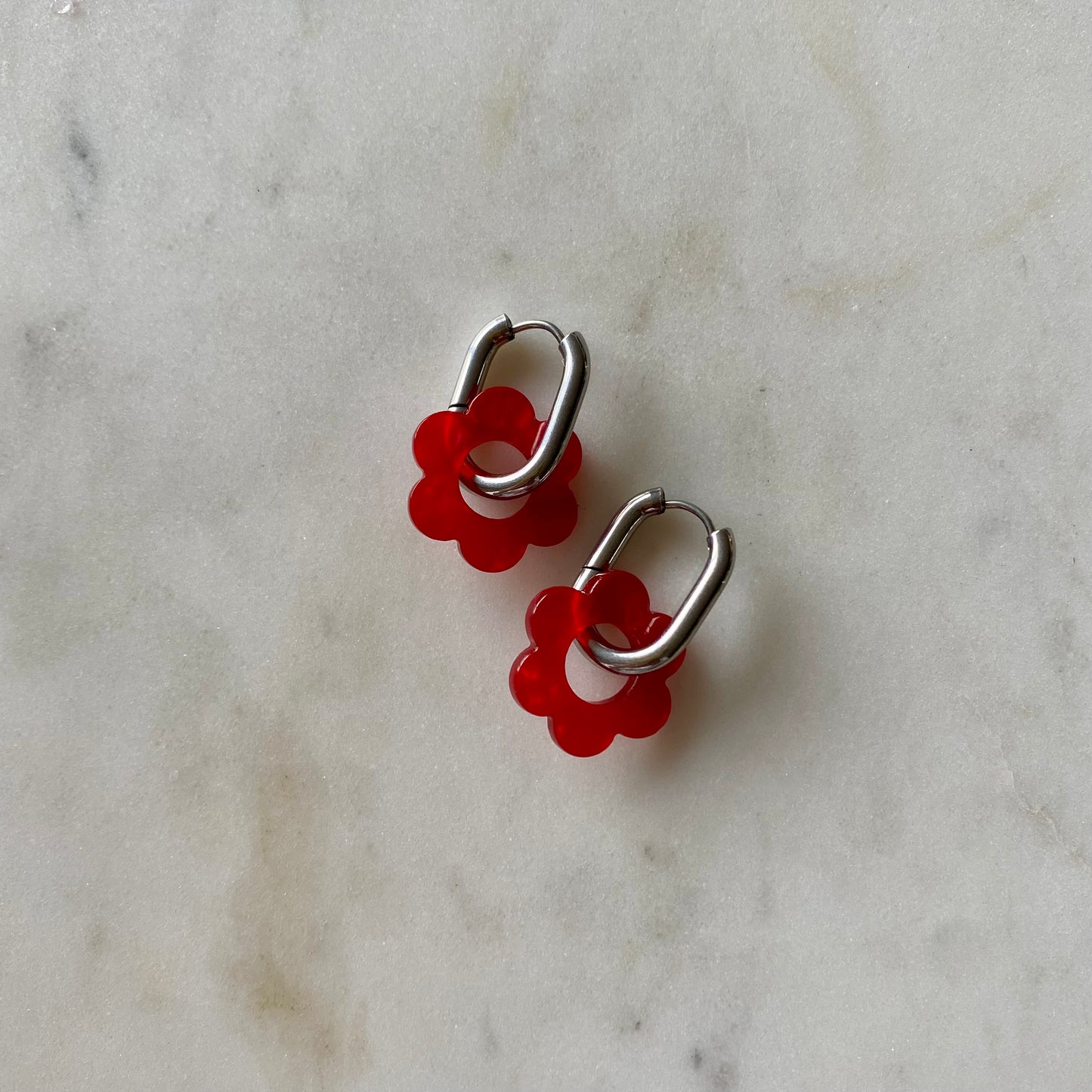 Boucles d’oreilles Pivoine - Rouges