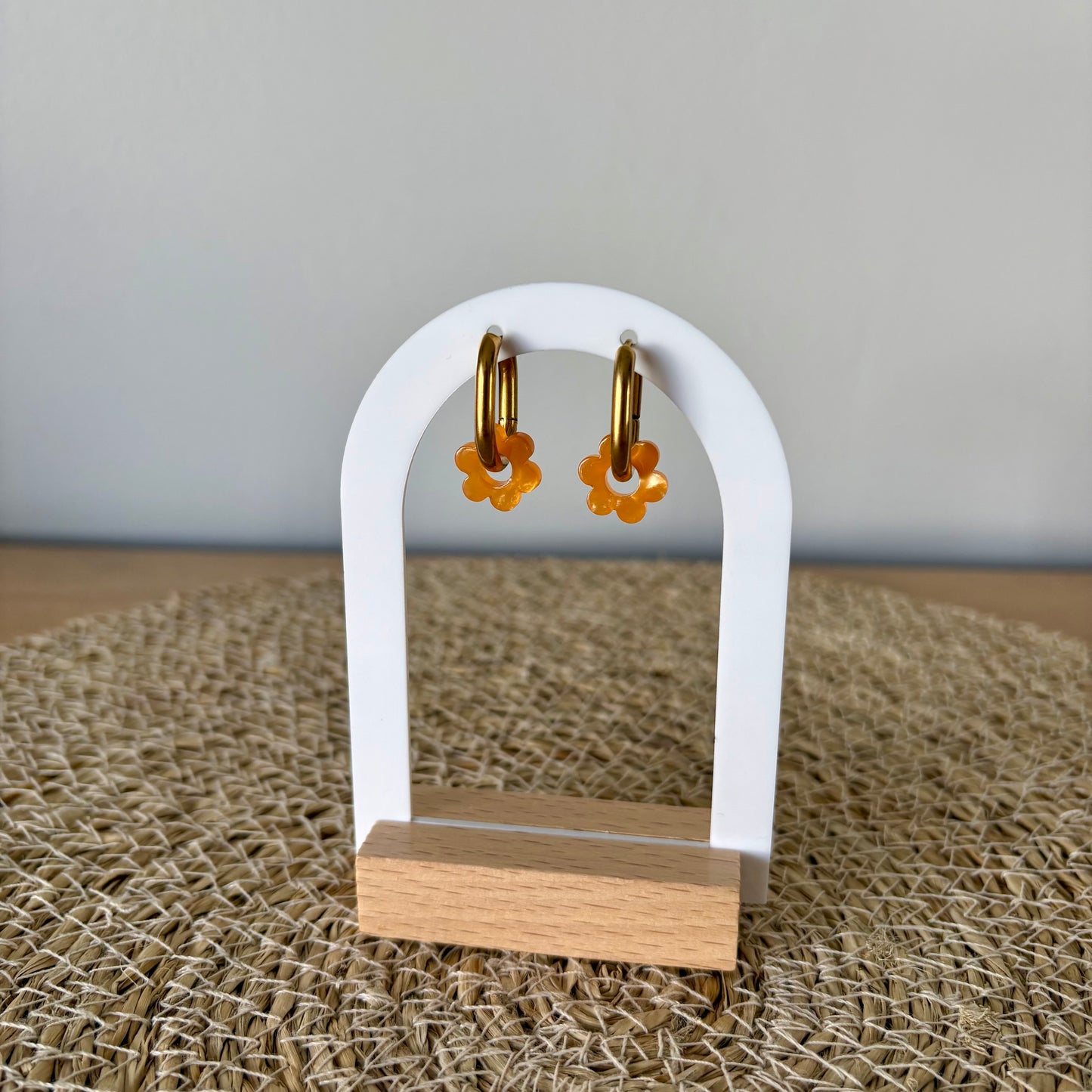 Boucles d’oreilles Minis Pivoines - Oranges