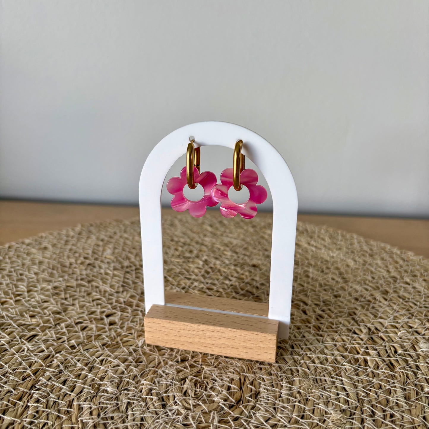 Boucles d’oreilles Capucines - Nuances roses