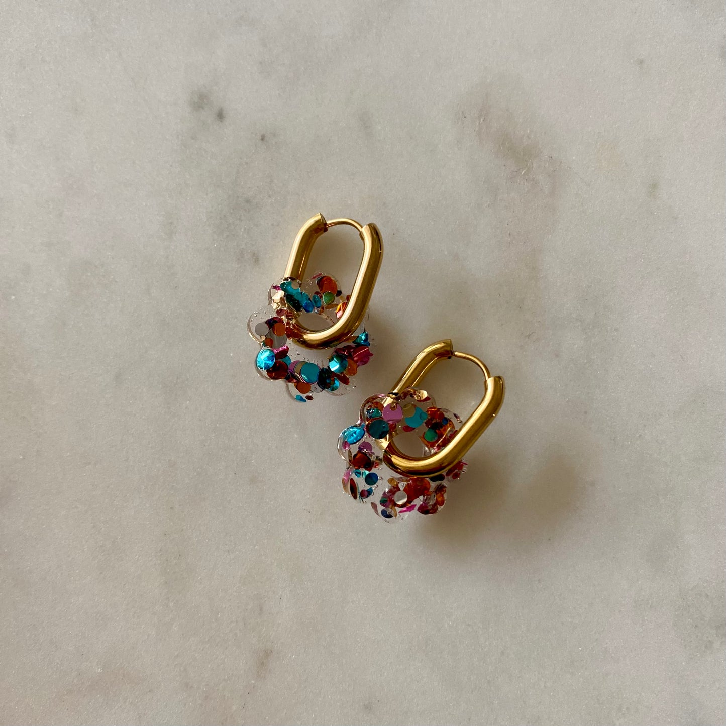 Boucles d’oreilles Soléa - Paillettes multicolores