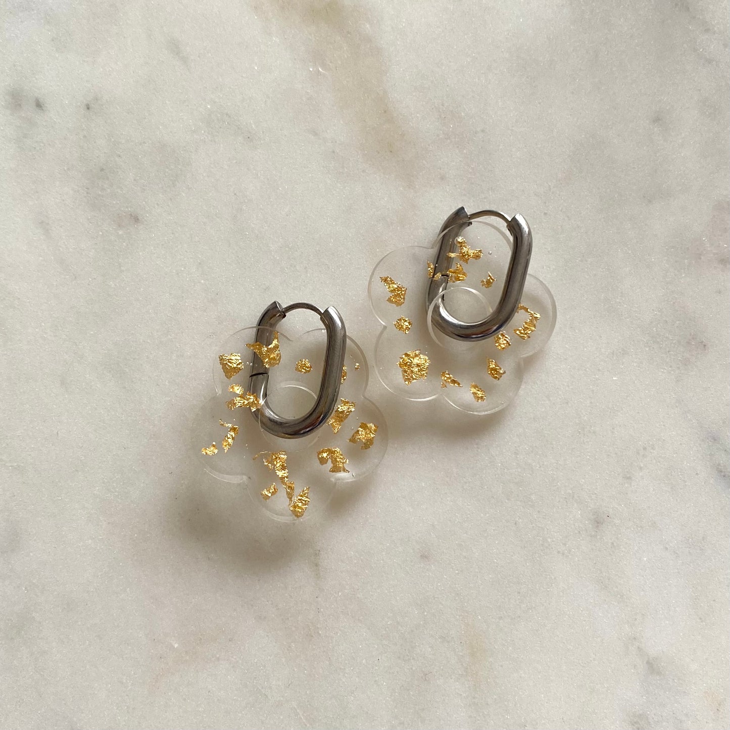 Boucles d’oreilles Rosa - Feuilles d’or