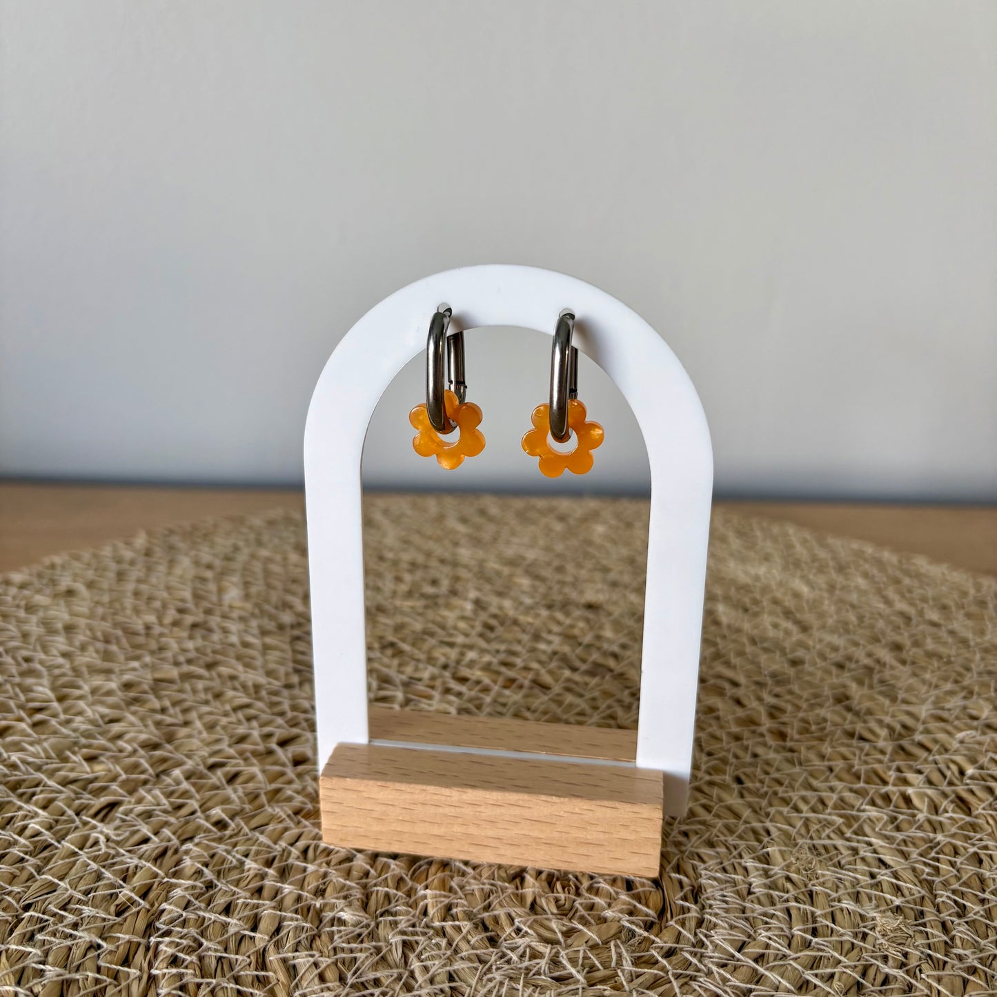 Boucles d’oreilles Minis Pivoines - Oranges