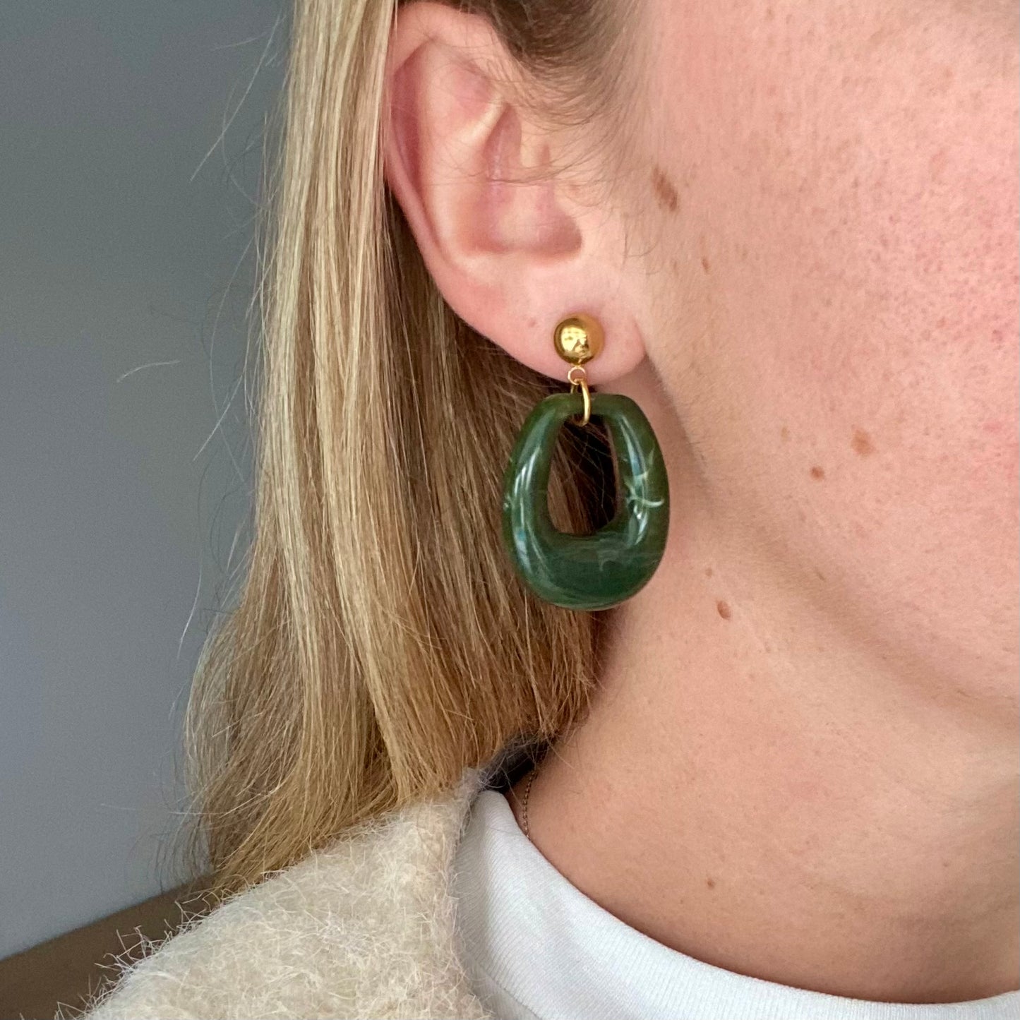 Boucles d’oreilles Sofia - Kaki