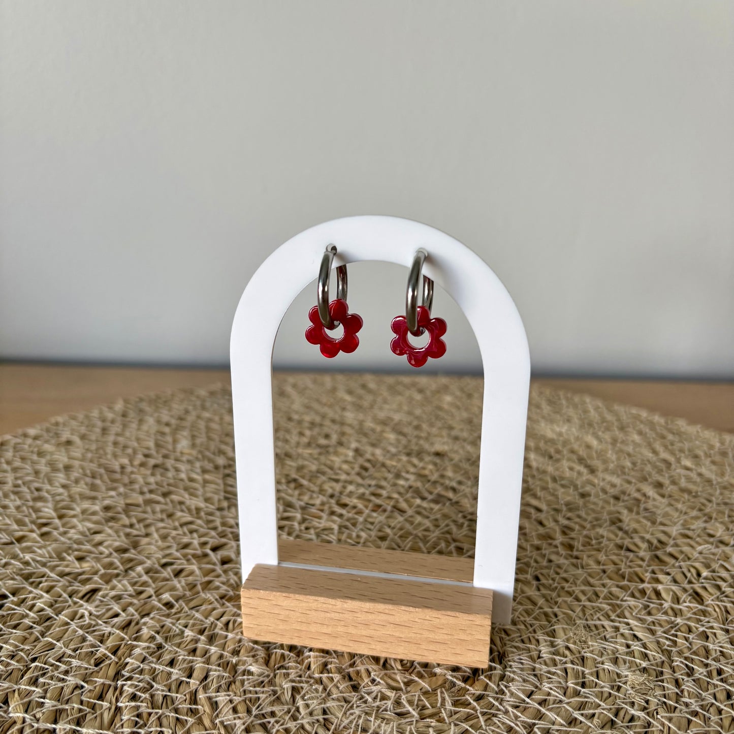Boucles d’oreilles Minis Pivoines - Rouges