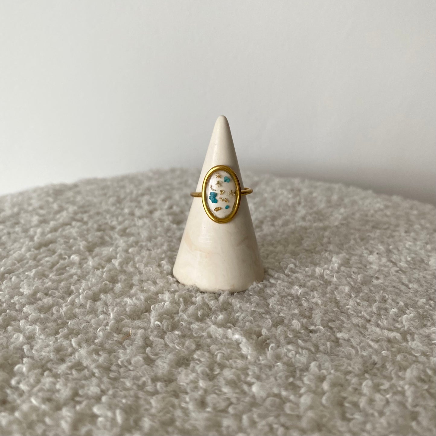 Bague florale - Bleue