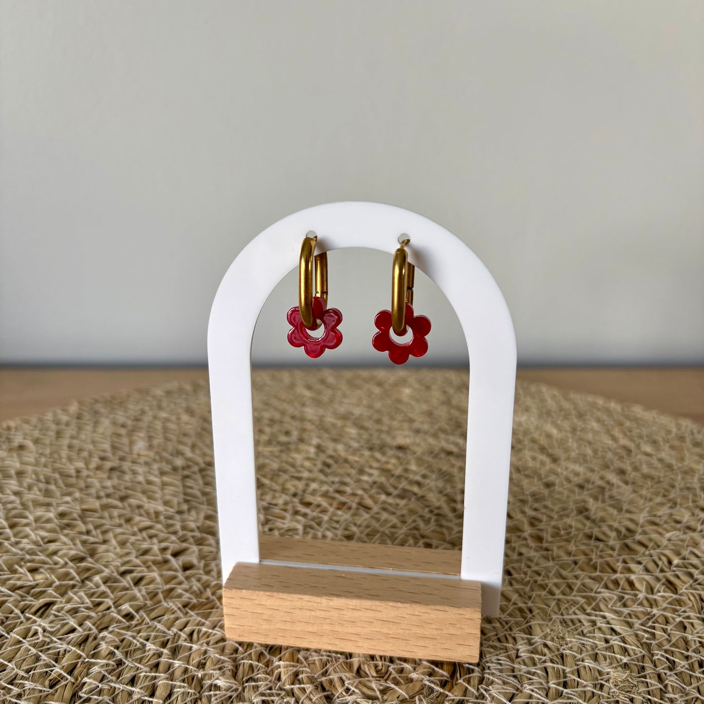 Boucles d’oreilles Minis Pivoines - Rouges