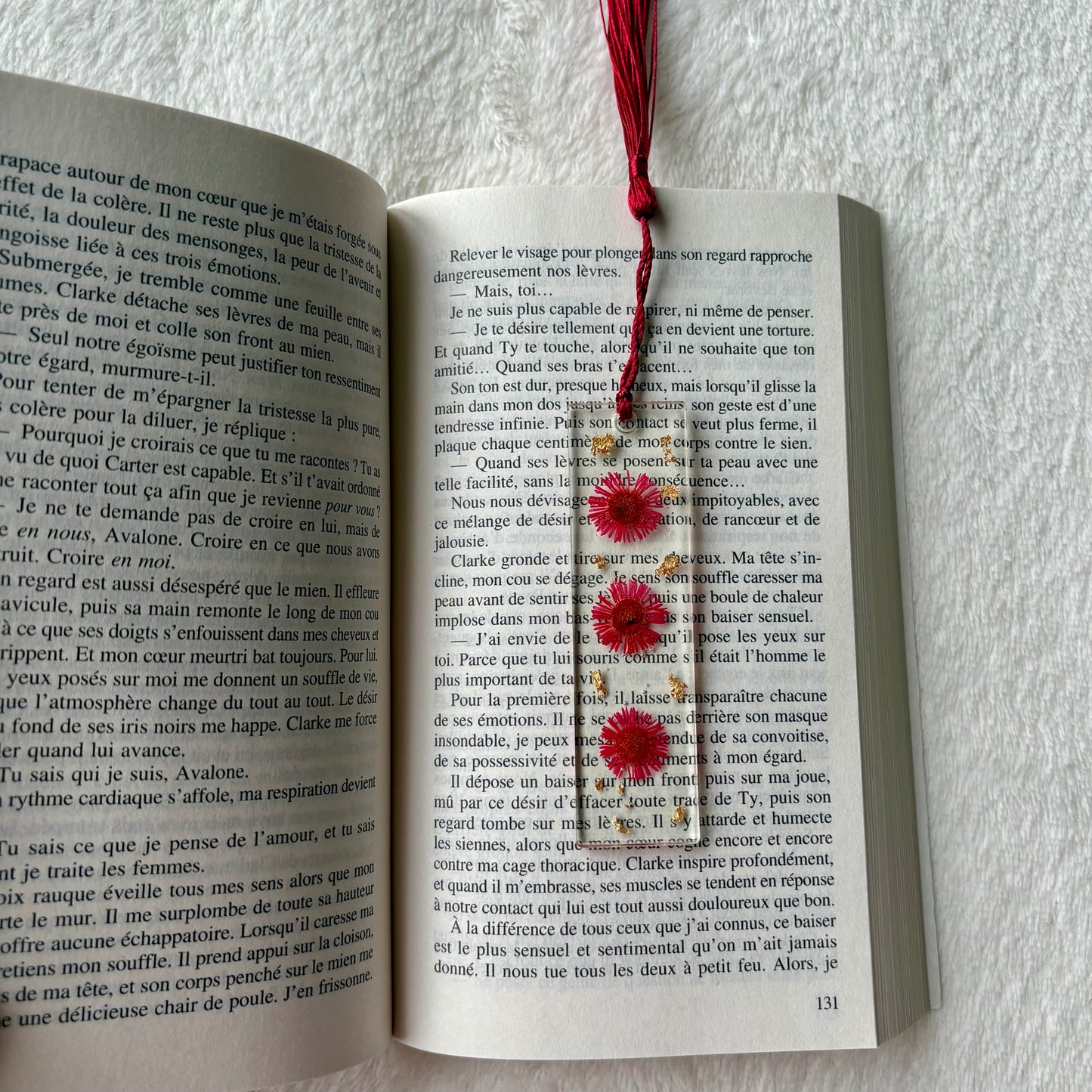 Marque page (mini) - Fleurs bordeaux