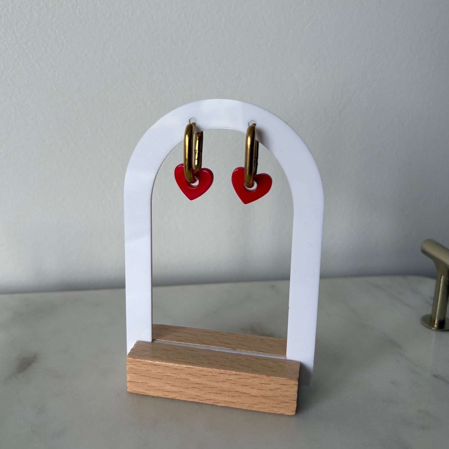 Boucles d’oreilles - Petits cœurs rouge passion