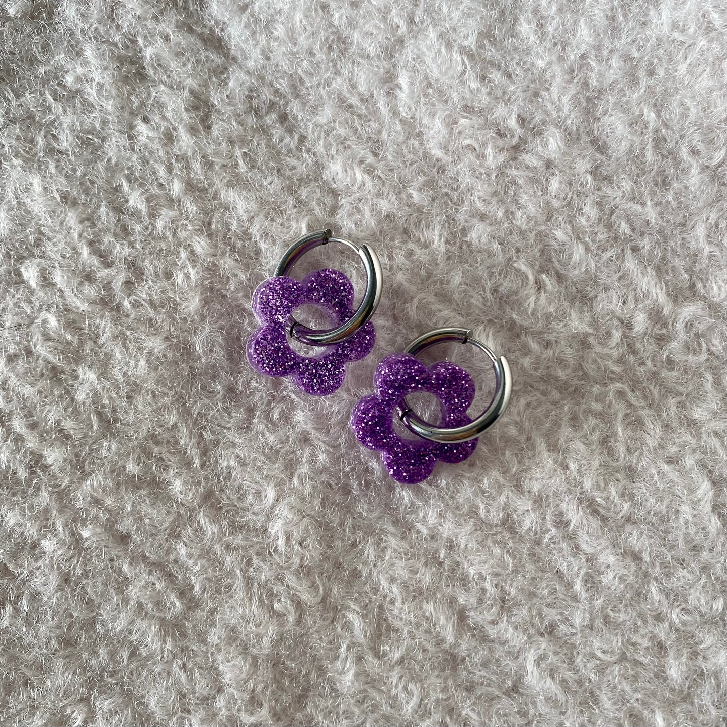 Boucles d’oreilles Camélia - Violette
