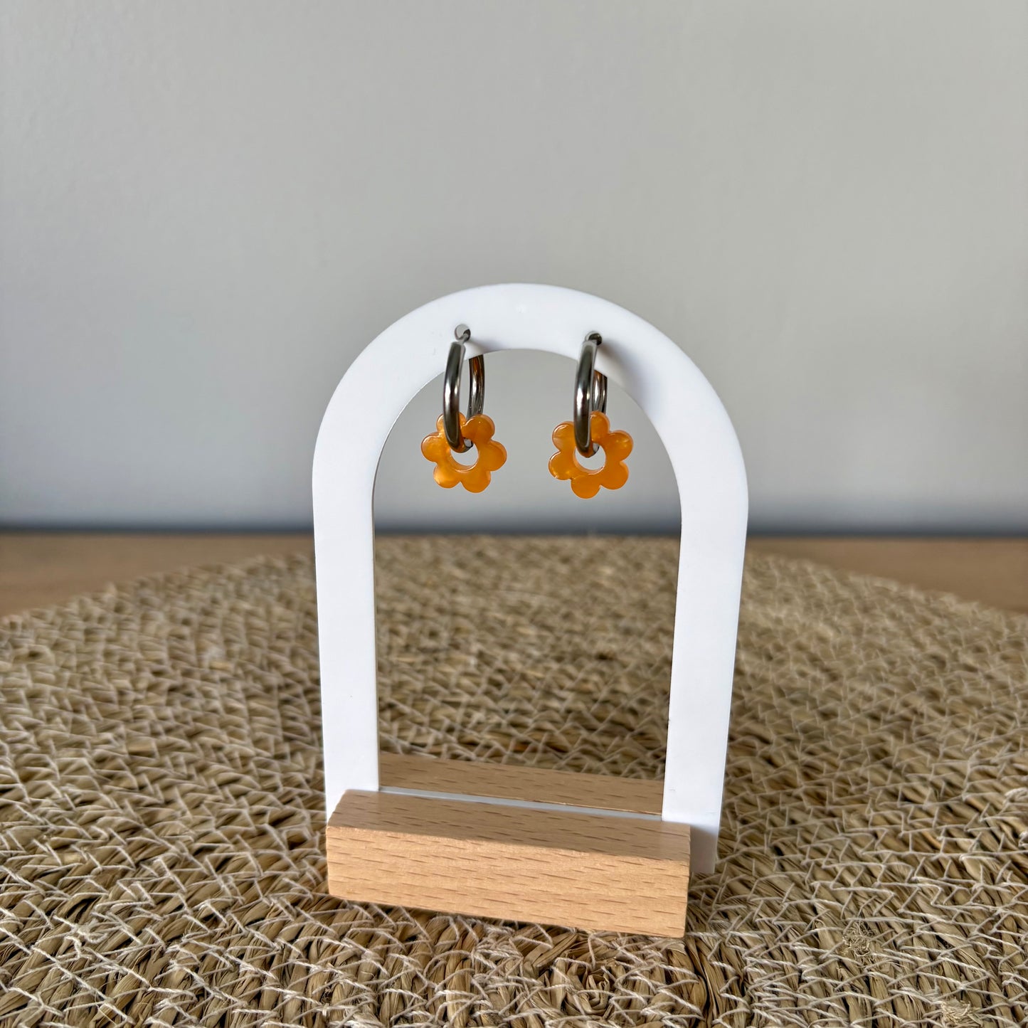 Boucles d’oreilles Minis Pivoines - Oranges