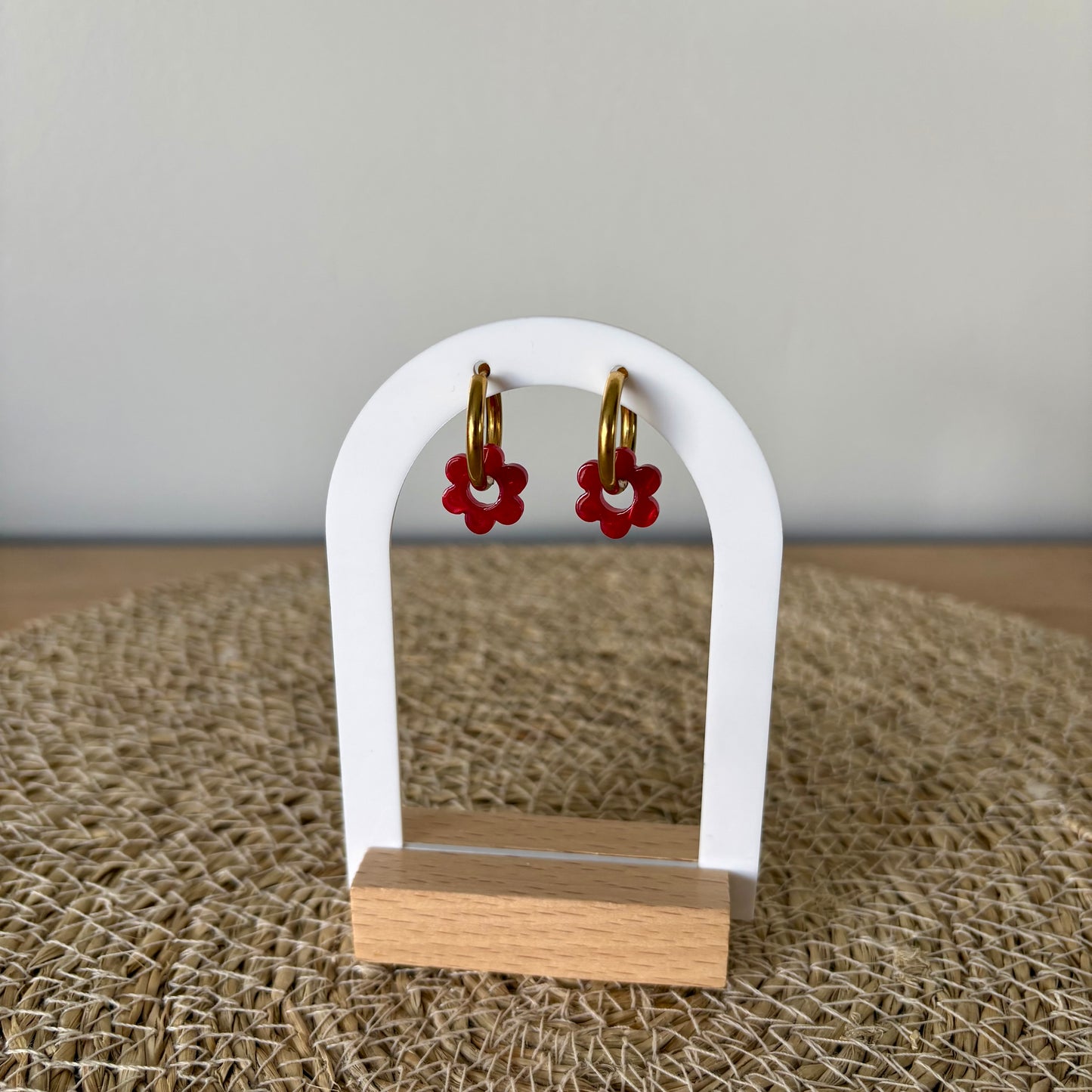 Boucles d’oreilles Minis Pivoines - Rouges