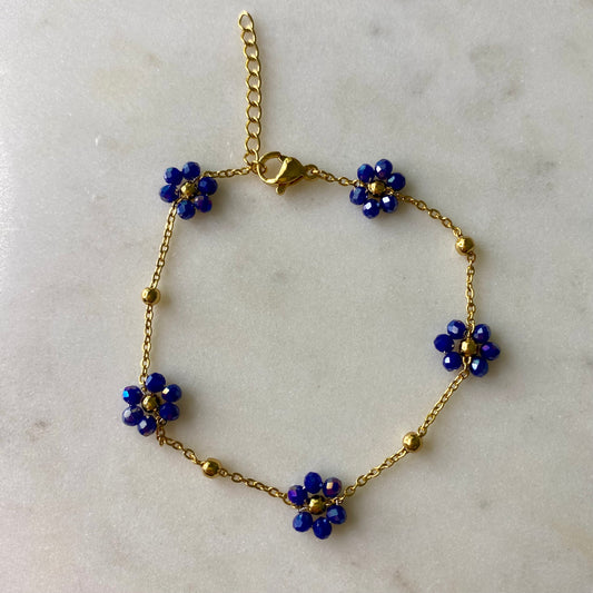 Bracelet Marguerite - Bleu roi