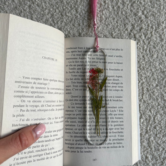 Marque page (arrondi - épais) - Bouquet rose