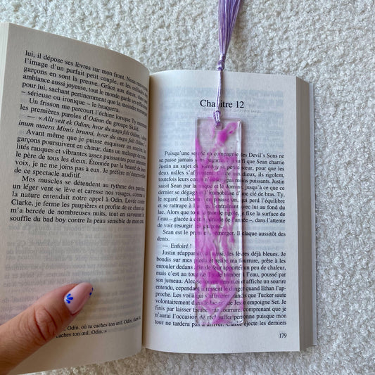 Marque page (rectangulaire - épais) - Marbre violet