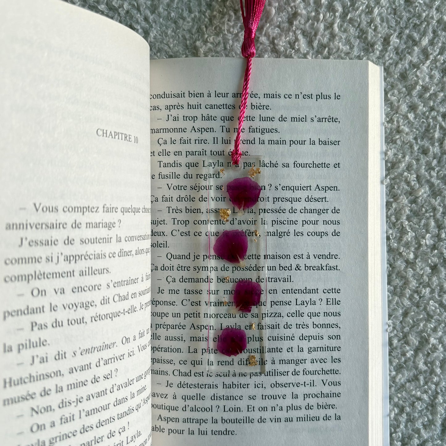 Marque page (mini) - Fleurs violettes