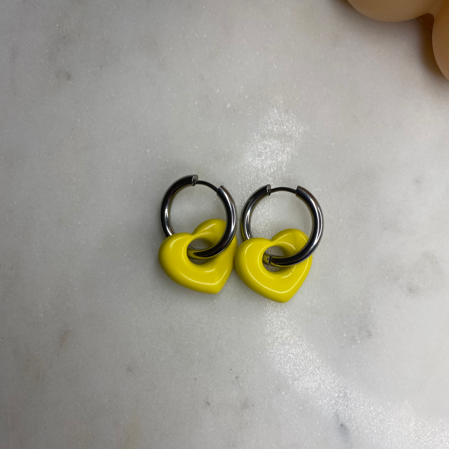 Boucles d'oreilles Coeur - Jaune