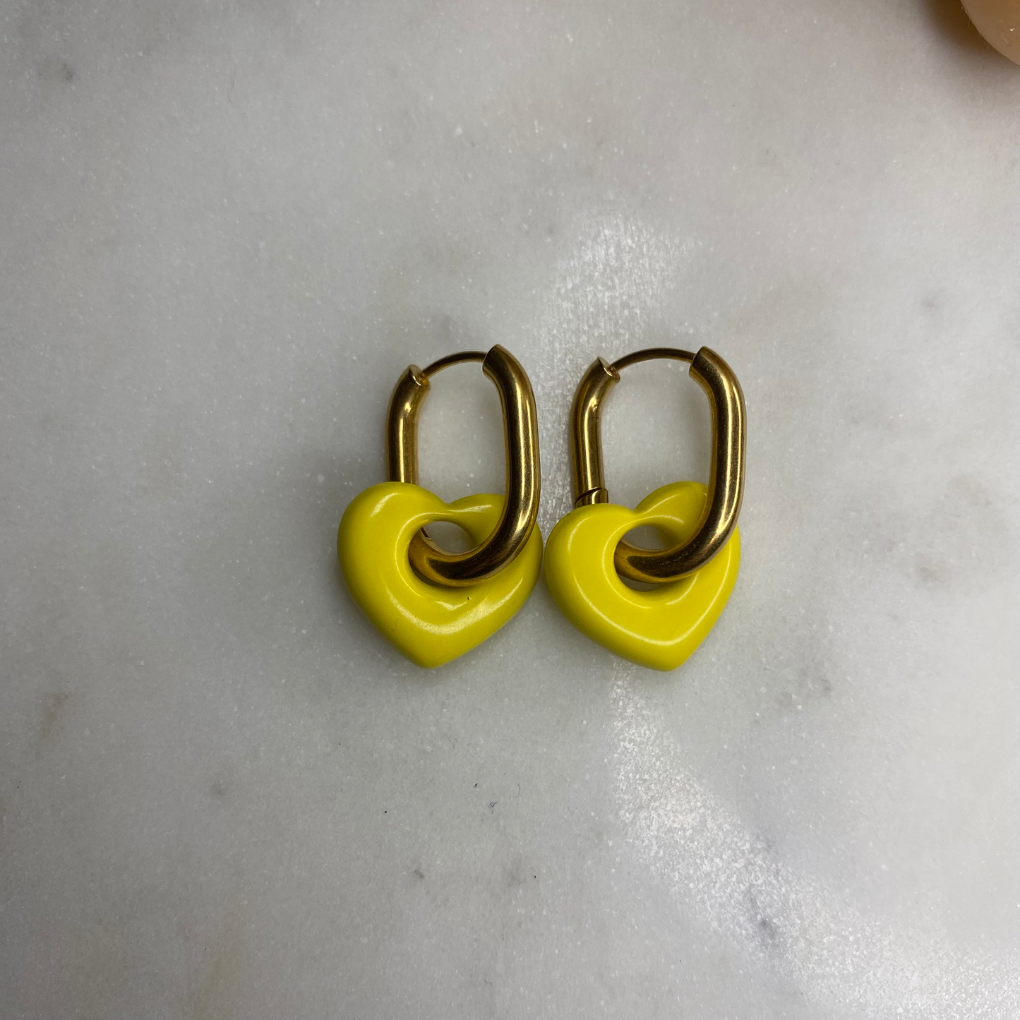 Boucles d'oreilles Coeur - Jaune