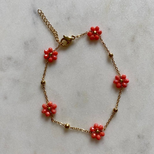 Bracelet Marguerite - Corail