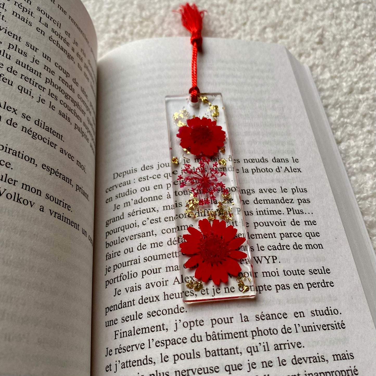 Marque page (mini) - Marguerites rouges
