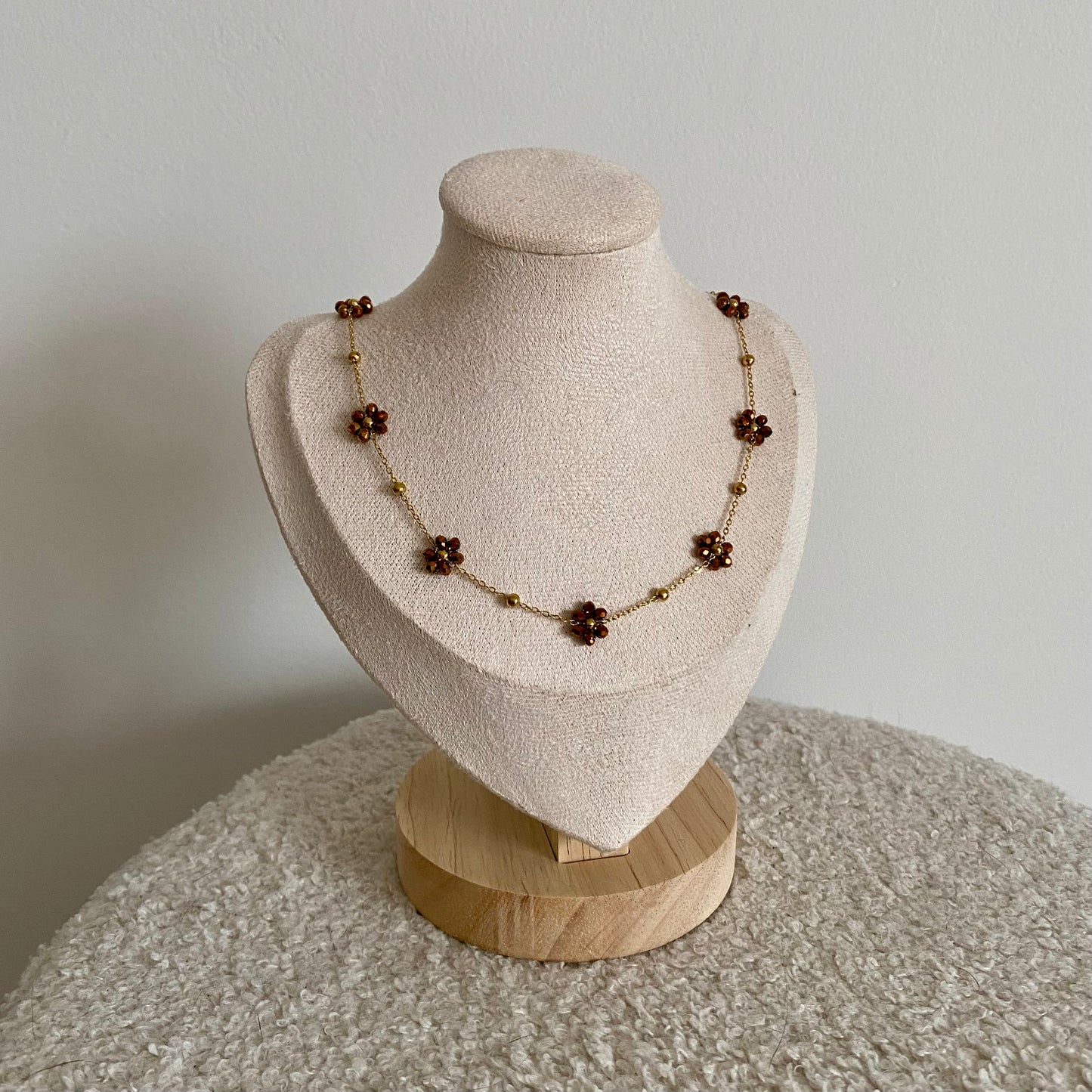 Collier Marguerite - Marron