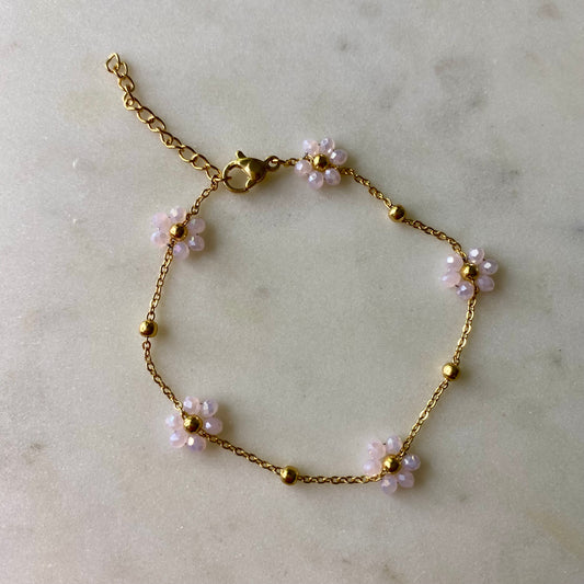 Bracelet Marguerite - Rose pâle