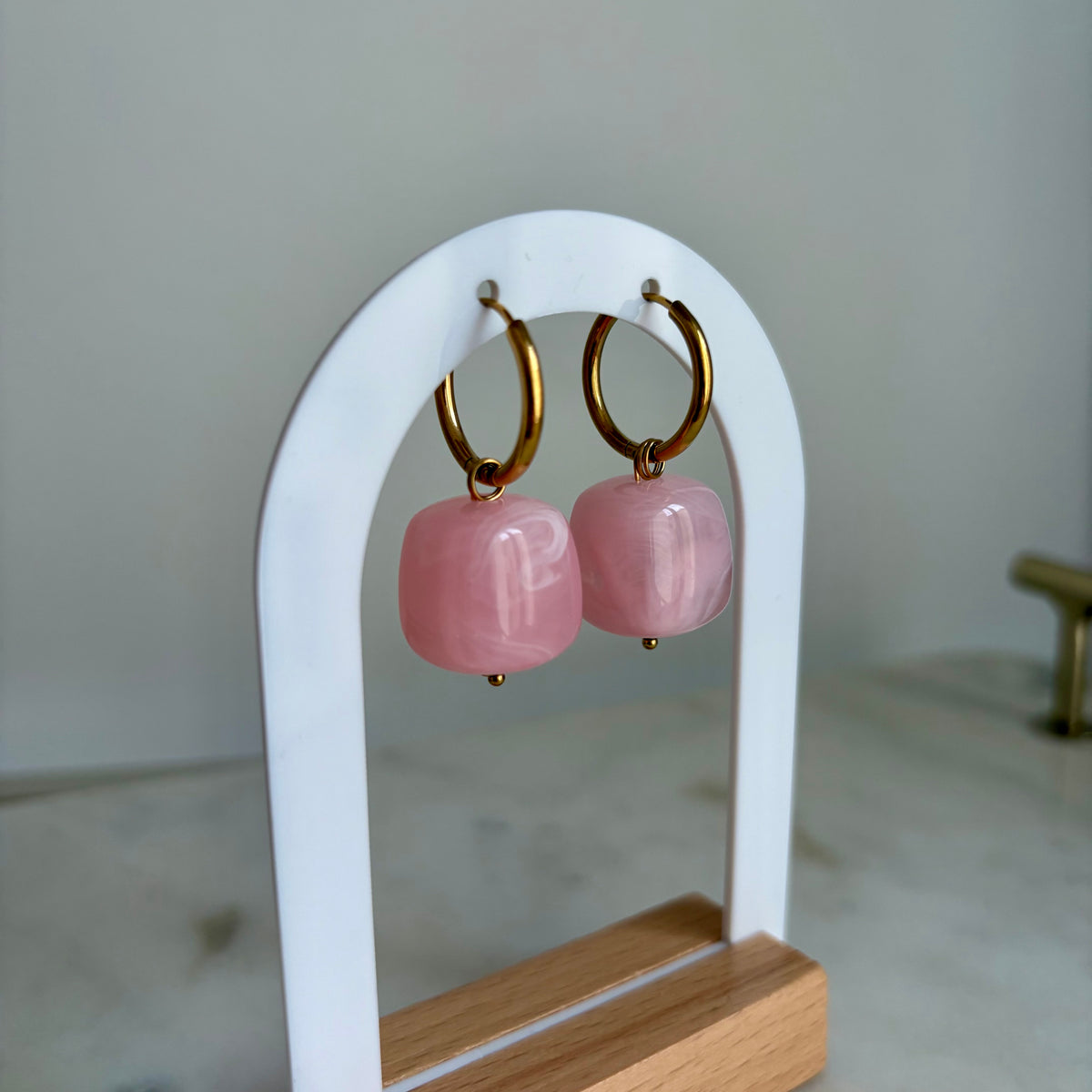 Boucles d’oreilles Pia - Rose pâle
