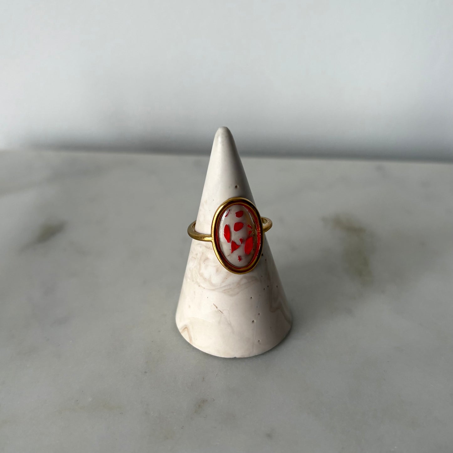 Bague florale - Rouge