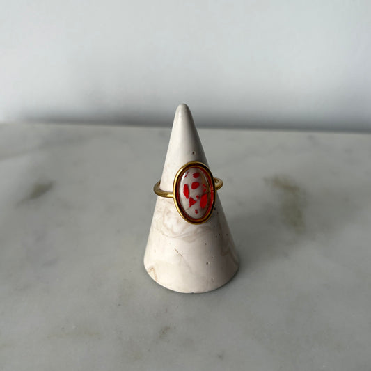 Bague florale - Rouge