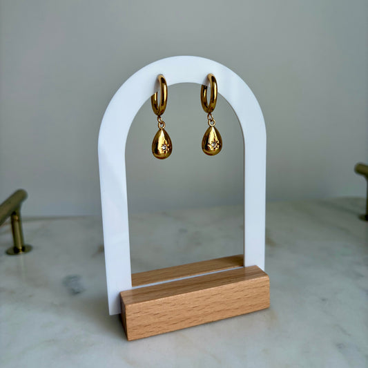 Boucles d’oreilles - Gouttes strass doré